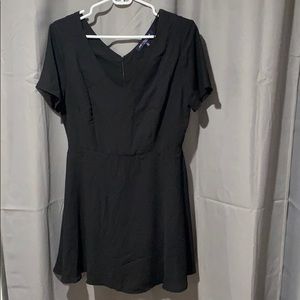 Black fit and flare mini dress
